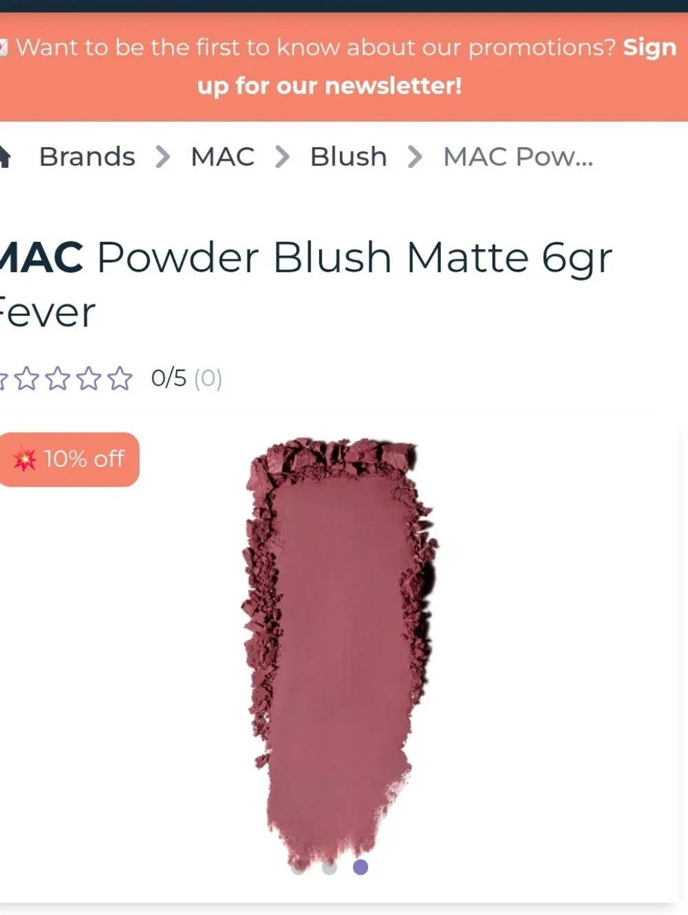 MAC Cosmetics Matte Powder Blush - FEVER